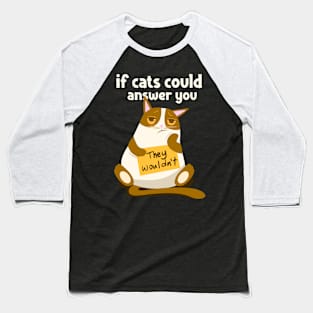 Funny Lazy Cat Design for Kitten Owners Baseball T-Shirt